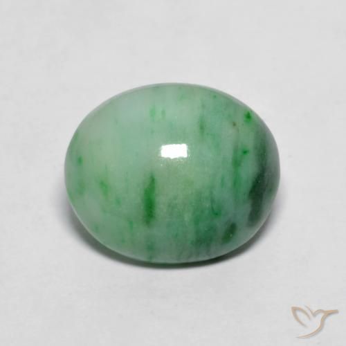 4.12ct Natürlicher hellgrün Jadeit, Oval, Lichtundurchlässig