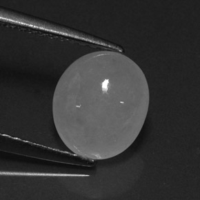 9,17 ctw natürlicher Weiß Jadeit, Oval Schliff, Lichtdurchlässig
