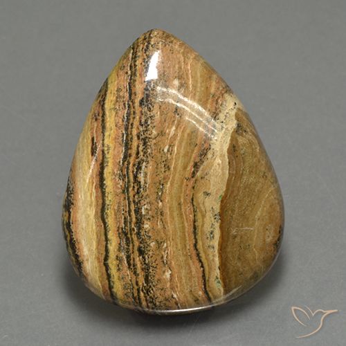 43.05ct Natürlicher Mehrfarbig Jaspis, Birnenform, Lichtundurchlässig
