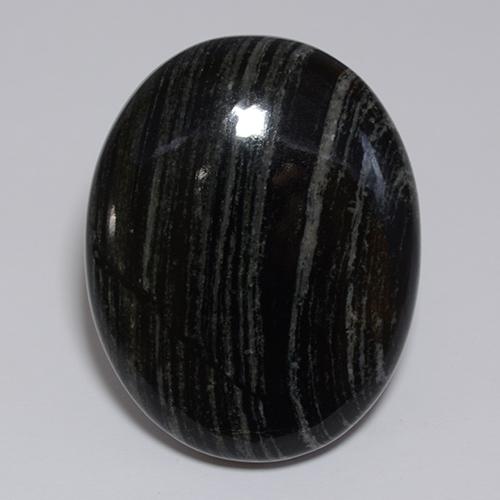 57,34 ctw natürlicher schwarzer Jaspis, Oval Schliff, Lichtundurchlässig