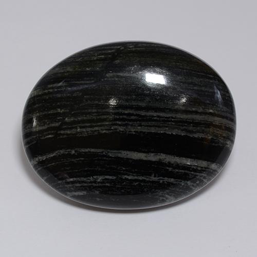57,34 ctw natürlicher schwarzer Jaspis, Oval Schliff, Lichtundurchlässig