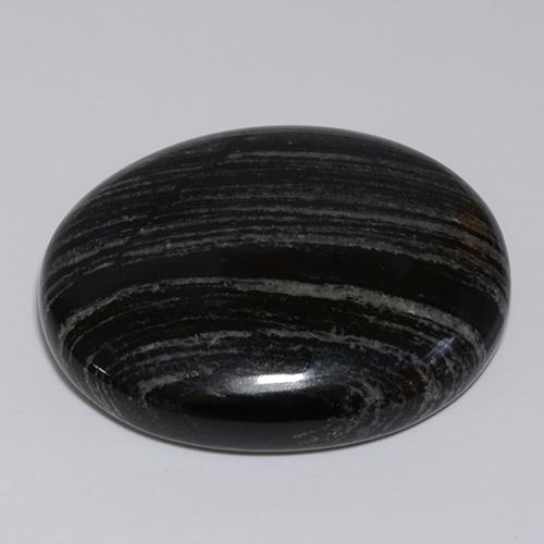 57,34 ctw natürlicher schwarzer Jaspis, Oval Schliff, Lichtundurchlässig