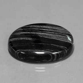 54,69 ctw natürlicher schwarzer Jaspis, Oval Schliff, Lichtundurchlässig