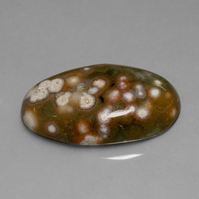 10,86 ctw natürlicher mehrfarbiger Jaspis, Oval Schliff, Lichtundurchlässig