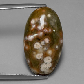 10,86 ctw natürlicher mehrfarbiger Jaspis, Oval Schliff, Lichtundurchlässig