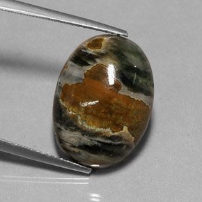 11,51 ctw natürlicher mehrfarbiger Jaspis, Oval Schliff, Lichtundurchlässig