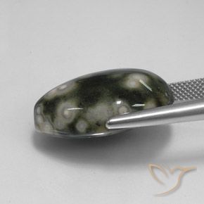 26,28 ctw natürlicher mehrfarbiger Jaspis, Birnenform, Lichtundurchlässig