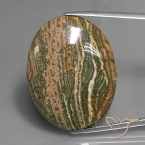 38.60ct Natürlicher Mehrfarbig Jaspis, Oval, Lichtundurchlässig