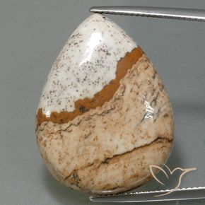 31.10ct Natürlicher Mehrfarbig Jaspis, Birnenform, Lichtundurchlässig