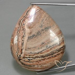 62.26ct Natürlicher Mehrfarbig Jaspis, Birnenform, Lichtundurchlässig