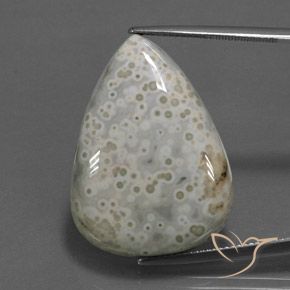 34.98ct Natürlicher Mehrfarbig Jaspis, Birnenform, Lichtundurchlässig
