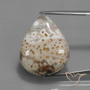 33.07ct Natürlicher Mehrfarbig Jaspis, Birnenform, Lichtundurchlässig
