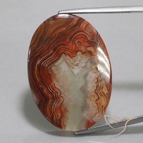 33.61ct Natürlicher Mehrfarbig Jaspis, Oval, Lichtdurchlässig