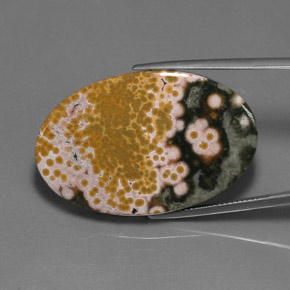 9,17 ctw natürlicher Mehrfarbig Jaspis, Oval Schliff, Lichtundurchlässig