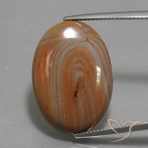 17.79ct Natürlicher Mehrfarbig Jaspis, Oval, Lichtundurchlässig, Photo A