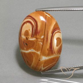 20.00ct Natürlicher Mehrfarbig Jaspis, Oval, Lichtundurchlässig