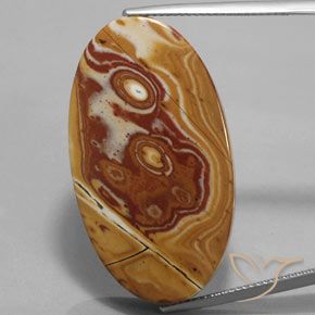 34.73ct Natürlicher Mehrfarbig Jaspis, Oval, Lichtundurchlässig