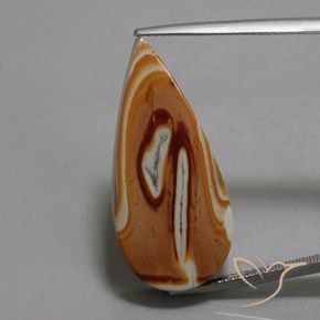 18.58ct Natürlicher Mehrfarbig Jaspis, Birnenform, Lichtundurchlässig