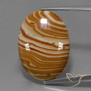 18.47ct Natürlicher Mehrfarbig Jaspis, Oval, Lichtundurchlässig