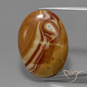 18.80ct Natürlicher Mehrfarbig Jaspis, Oval, Lichtundurchlässig
