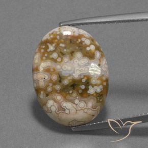 12.13ct Natürlicher Mehrfarbig Jaspis, Oval, Lichtundurchlässig