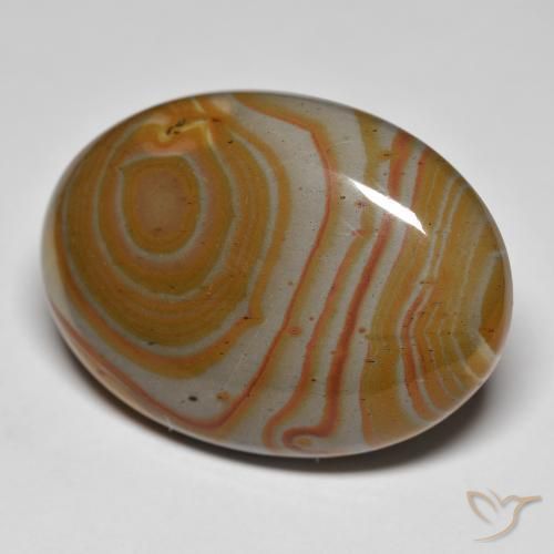 34.64ct Natürlicher Mehrfarbig Jaspis, Oval, Lichtundurchlässig