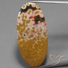 25.07ct Natürlicher Mehrfarbig Jaspis, Oval, Lichtundurchlässig