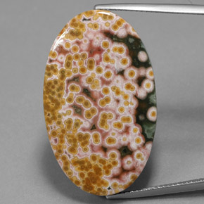 30,45 ctw natürlicher mehrfarbiger Jaspis, Oval Schliff, Lichtundurchlässig