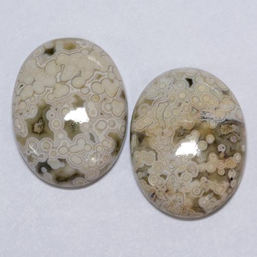 22,24 ct natürliche mehrfarbiger Jaspis-Edelsteine, Oval Schliff, Lichtundurchlässig