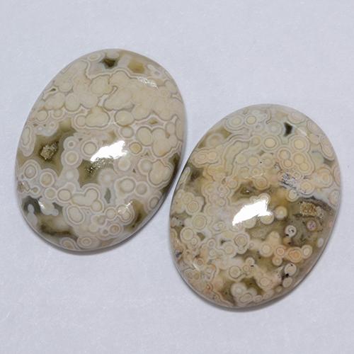 22,24 ct natürliche mehrfarbiger Jaspis-Edelsteine, Oval Schliff, Lichtundurchlässig