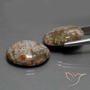 25.60 ct natürliche Mehrfarbig Jaspis-Edelsteine, Oval, Lichtundurchlässig