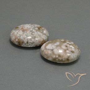 21.62 ct natürliche Mehrfarbig Jaspis-Edelsteine, Oval, Lichtundurchlässig