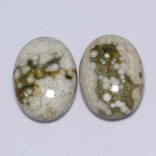 21,70 ct natürliche mehrfarbiger Jaspis-Edelsteine, Oval Schliff, Lichtundurchlässig