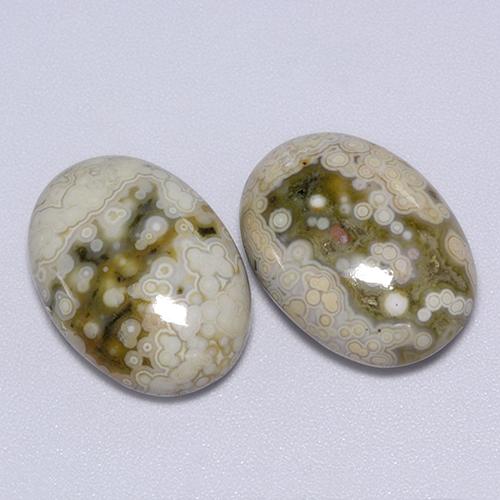 21,70 ct natürliche mehrfarbiger Jaspis-Edelsteine, Oval Schliff, Lichtundurchlässig