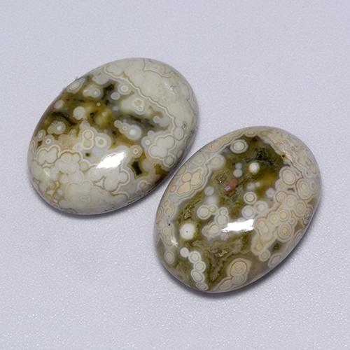 21,70 ct natürliche mehrfarbiger Jaspis-Edelsteine, Oval Schliff, Lichtundurchlässig