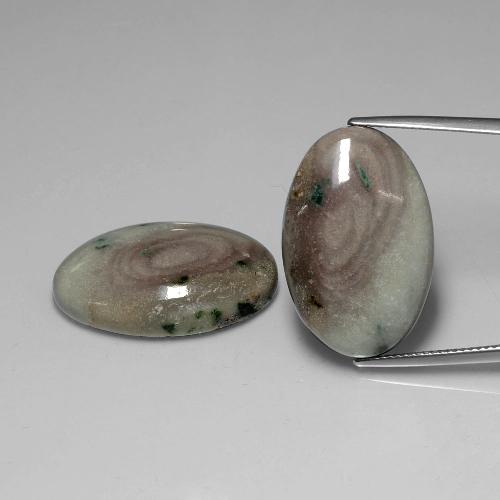 34.41 ct natürliche Mehrfarbig Jaspis-Edelsteine, Oval Schliff, Lichtundurchlässig