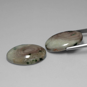 34.41 ct natürliche Mehrfarbig Jaspis-Edelsteine, Oval Schliff, Lichtundurchlässig