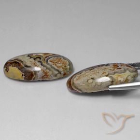 29.46 ct natürliche Mehrfarbig Jaspis-Edelsteine, Oval, Lichtundurchlässig
