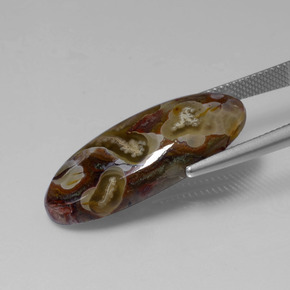 9,17 ctw natürlicher Mehrfarbig Jaspis, Oval Schliff, Lichtundurchlässig