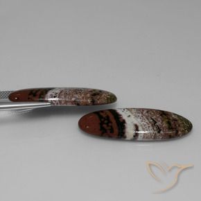 29.73 ct natürliche Mehrfarbig Jaspis-Edelsteine, Oval, Lichtundurchlässig