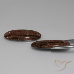 35.24 ct natürliche Mehrfarbig Jaspis-Edelsteine, Oval, Lichtundurchlässig