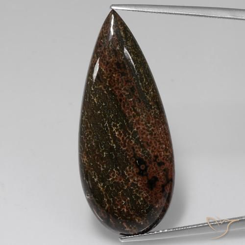 14.50ct Natürlicher Mehrfarbig Jaspis, Birnenform, Lichtundurchlässig