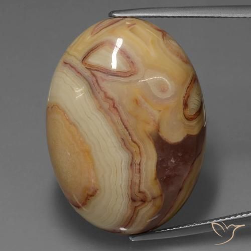 42.51ct Natürlicher Mehrfarbig Jaspis, Oval, Lichtundurchlässig