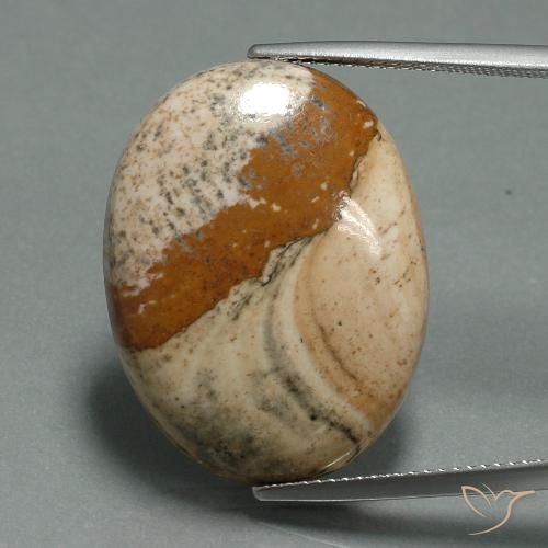 22.11ct Natürlicher Mehrfarbig Jaspis, Oval, Lichtundurchlässig