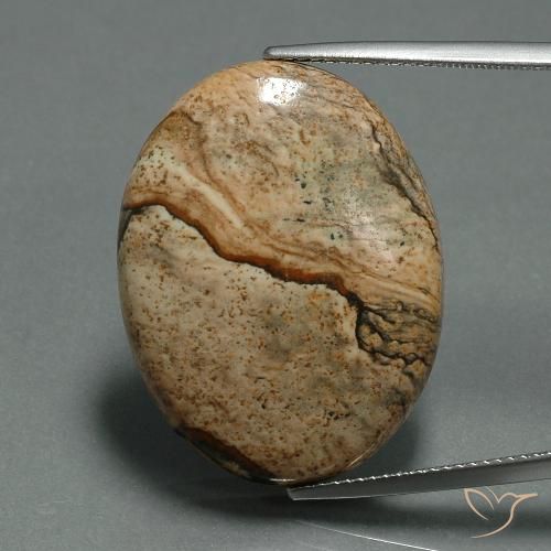 30.17ct Natürlicher Mehrfarbig Jaspis, Oval, Lichtundurchlässig