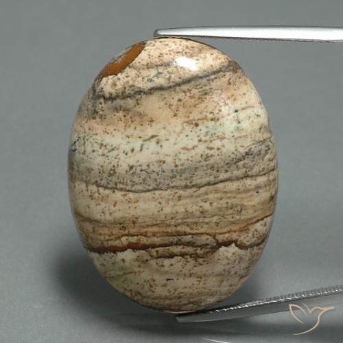 40.60ct Natürlicher Mehrfarbig Jaspis, Oval, Lichtundurchlässig