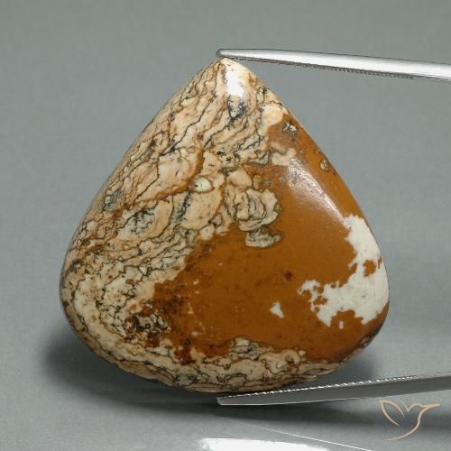 50.96ct Natürlicher Mehrfarbig Jaspis, Birnenform, Lichtundurchlässig