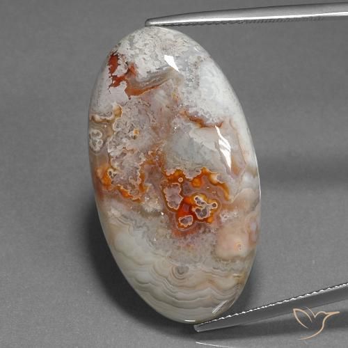 32.76ct Natürlicher Mehrfarbig Jaspis, Oval, Lichtundurchlässig