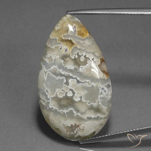 25.00ct Natürlicher Mehrfarbig Jaspis, Birnenform, Lichtundurchlässig