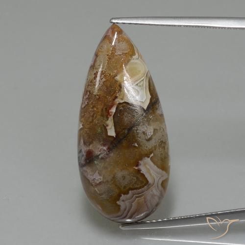 15.06ct Natürlicher Mehrfarbig Jaspis, Birnenform, Lichtundurchlässig